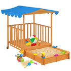 Kinderspeelhuis met zandbak 130x130x143 cm vurenhout blauw