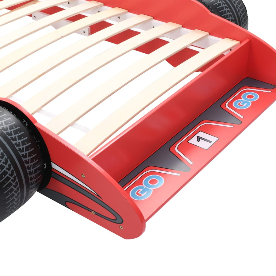 Kinderbed Raceauto Rood 90X200 Cm