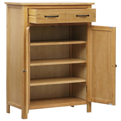 Schoenenkast 76X37X105 Cm Massief Eikenhout Bruin