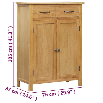 Schoenenkast 76X37X105 Cm Massief Eikenhout Bruin