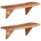 Wandschappen 2 st 60x20x18 cm massief acaciahout