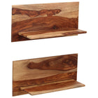 Wall shelves 2 pcs 58x26x20 cm solid acacia wood
