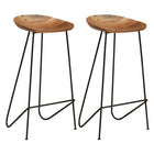 Barkrukken 2 st massief acaciahout 82 cm
