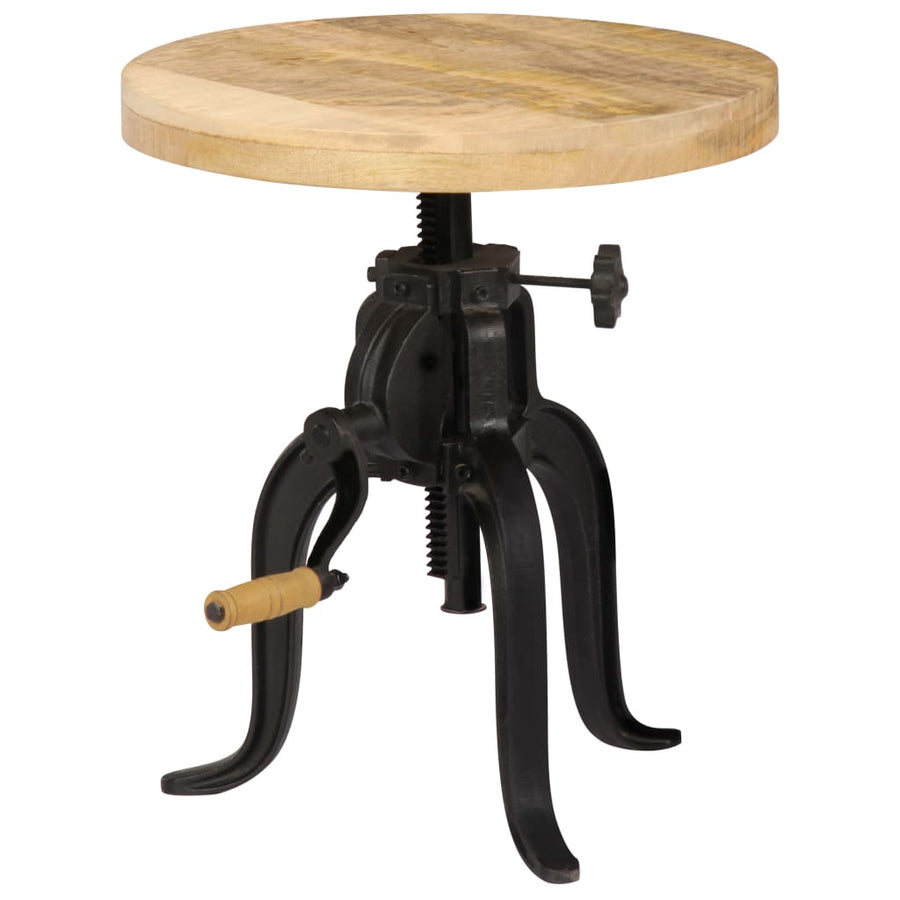 Bijzettafel 45X(45-62) Cm En Gietijzer massief mangohout