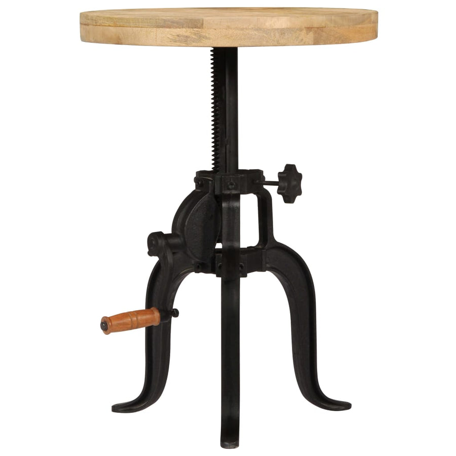 Bijzettafel 45X(45-62) Cm En Gietijzer massief mangohout
