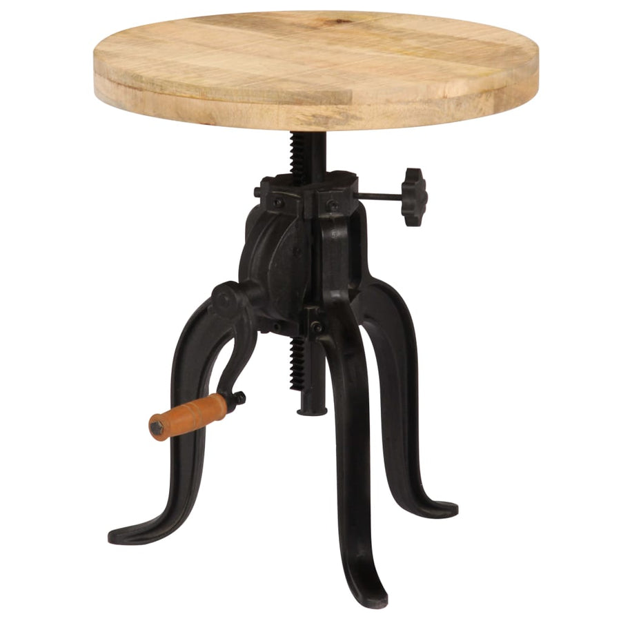Bijzettafel 45X(45-62) Cm En Gietijzer massief mangohout