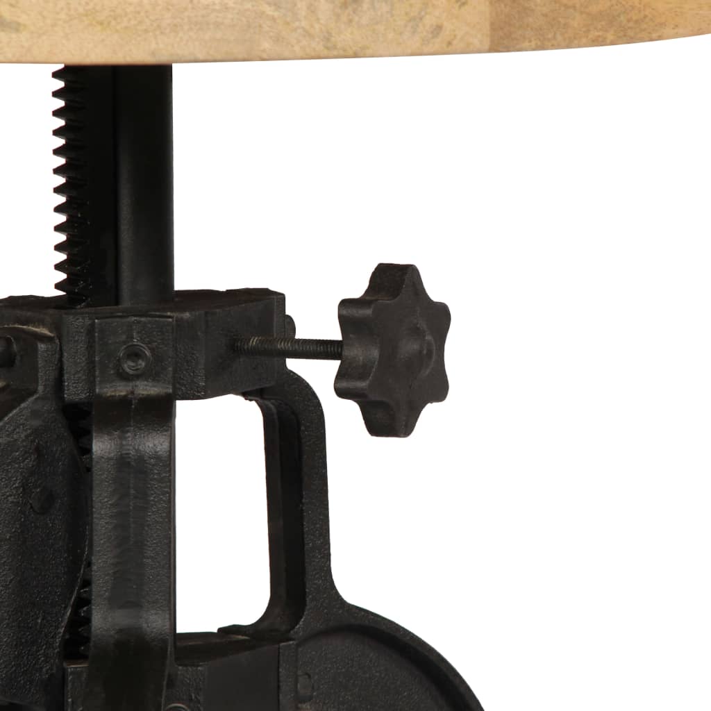Bijzettafel 45X(45-62) Cm En Gietijzer massief mangohout