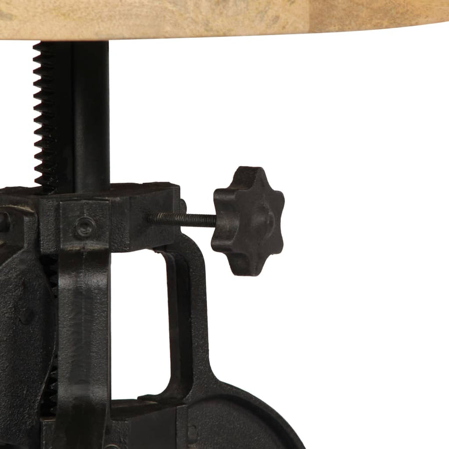 Bijzettafel 45X(45-62) Cm En Gietijzer massief mangohout
