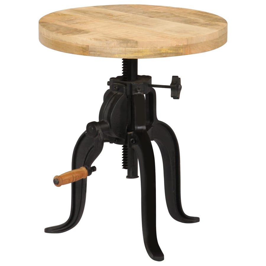 Bijzettafel 45X(45-62) Cm En Gietijzer massief mangohout