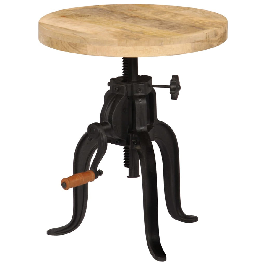 Bijzettafel 45X(45-62) Cm En Gietijzer massief mangohout