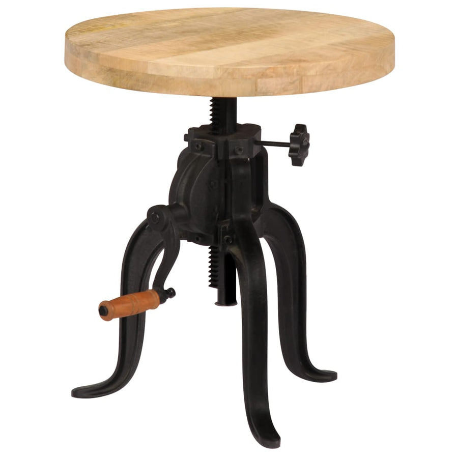 Bijzettafel 45X(45-62) Cm En Gietijzer massief mangohout