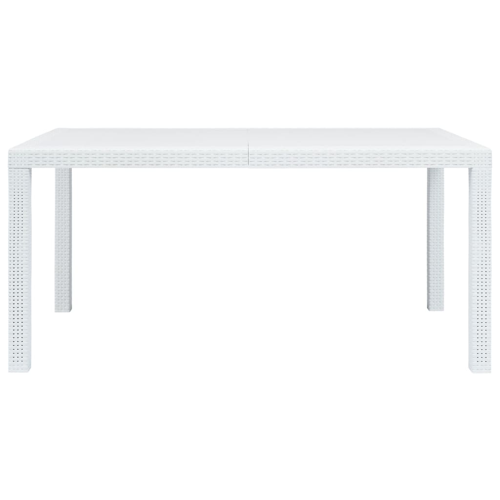Tuintafel Rattan-Look Kunststof 150 x 90 x 72 cm Wit