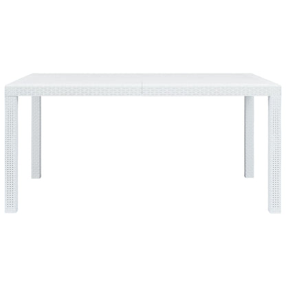 Tuintafel Rattan-Look Kunststof 150 x 90 x 72 cm Wit