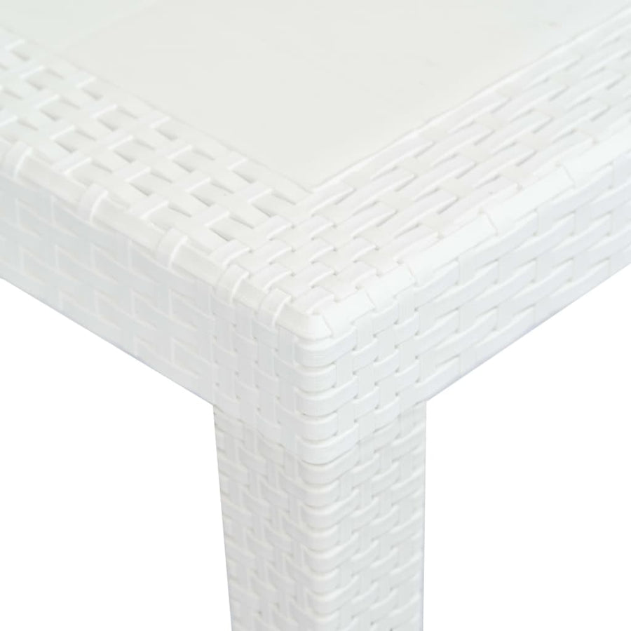 Tuintafel Rattan-Look Kunststof 150 x 90 x 72 cm Wit