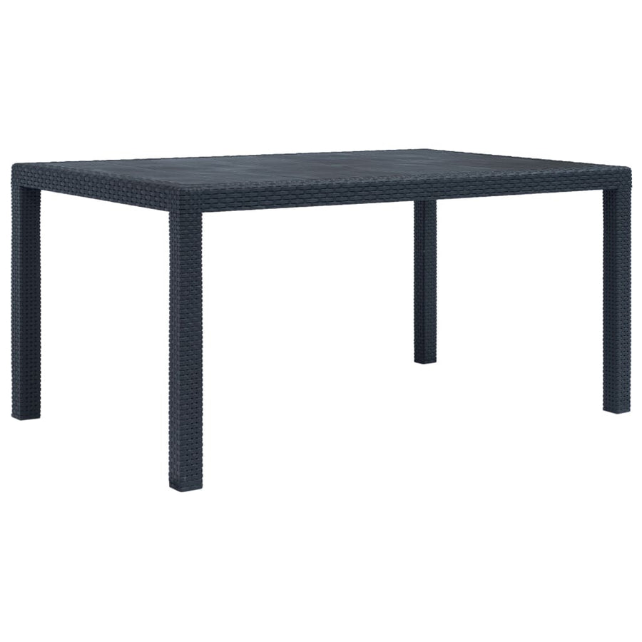 Tuintafel Rattan-Look Kunststof 150 x 90 x 72 cm Antraciet