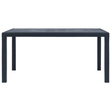 Tuintafel Rattan-Look Kunststof 150 x 90 x 72 cm Antraciet