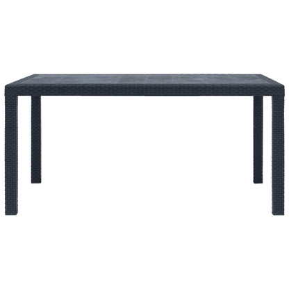 Tuintafel Rattan-Look Kunststof 150 x 90 x 72 cm Antraciet