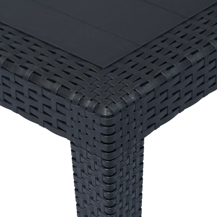 Tuintafel Rattan-Look Kunststof 150 x 90 x 72 cm Antraciet