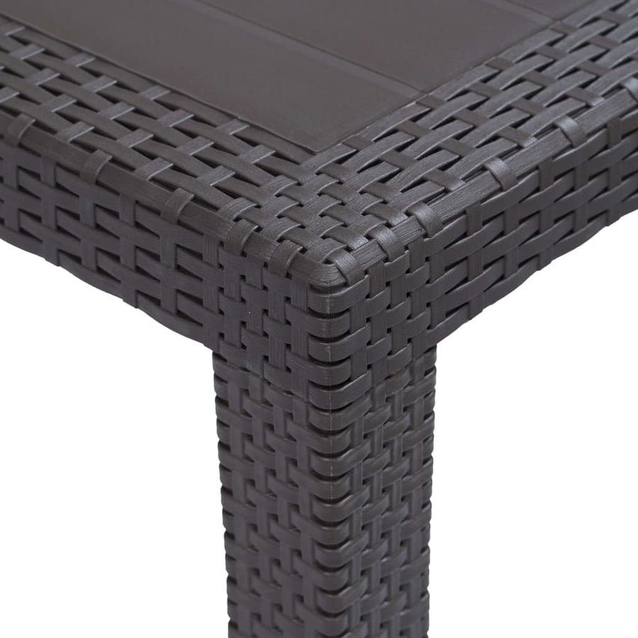 Tuintafel Rattan-Look Kunststof 150 x 90 x 72 cm Bruin