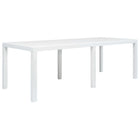Garden table 220x90x72 cm Poly Rattan-look plastic white