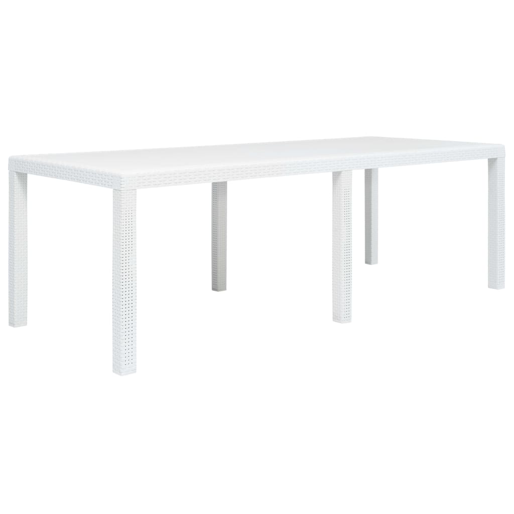 Tuintafel Rattan-Look Kunststof 220 x 90 x 72 cm Wit