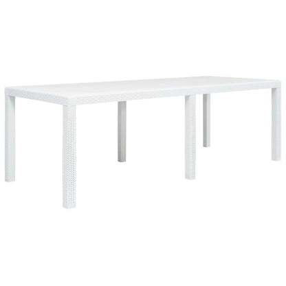 Tuintafel Rattan-Look Kunststof 220 x 90 x 72 cm Wit