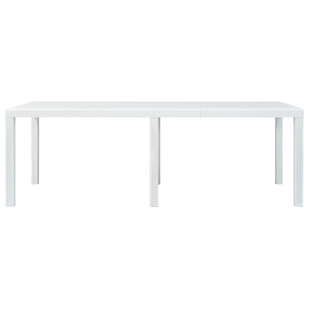 Tuintafel Rattan-Look Kunststof 220 x 90 x 72 cm Wit