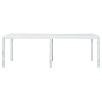 Tuintafel Rattan-Look Kunststof 220 x 90 x 72 cm Wit
