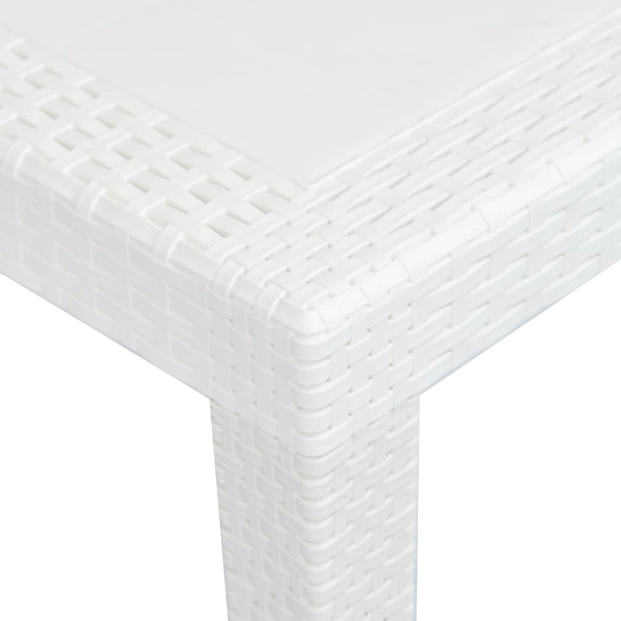 Tuintafel Rattan-Look Kunststof 220 x 90 x 72 cm Wit
