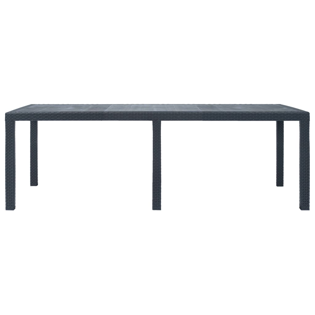 Tuintafel Rattan-Look Kunststof 220 x 90 x 72 cm Antraciet