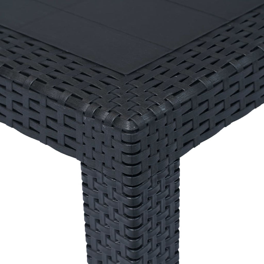 Tuintafel Rattan-Look Kunststof 220 x 90 x 72 cm Antraciet
