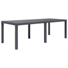 Garden table 220x90x72 cm Poly Rattan-look plastic brown