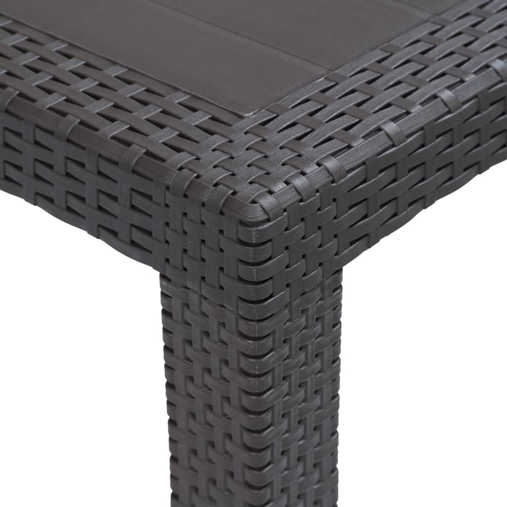 Tuintafel Rattan-Look Kunststof 220 x 90 x 72 cm Bruin