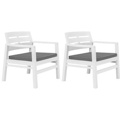 -Delige Loungeset Kunststof Wit