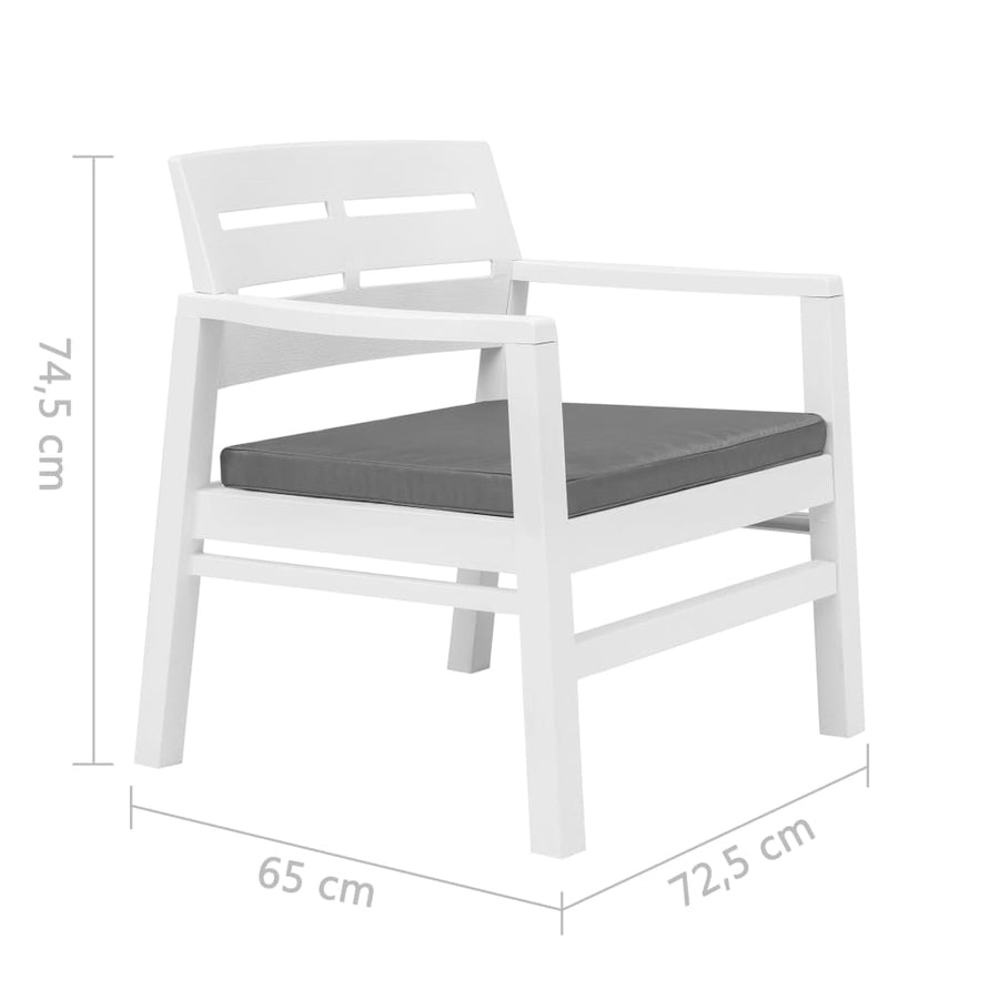 -Delige Loungeset Kunststof Wit