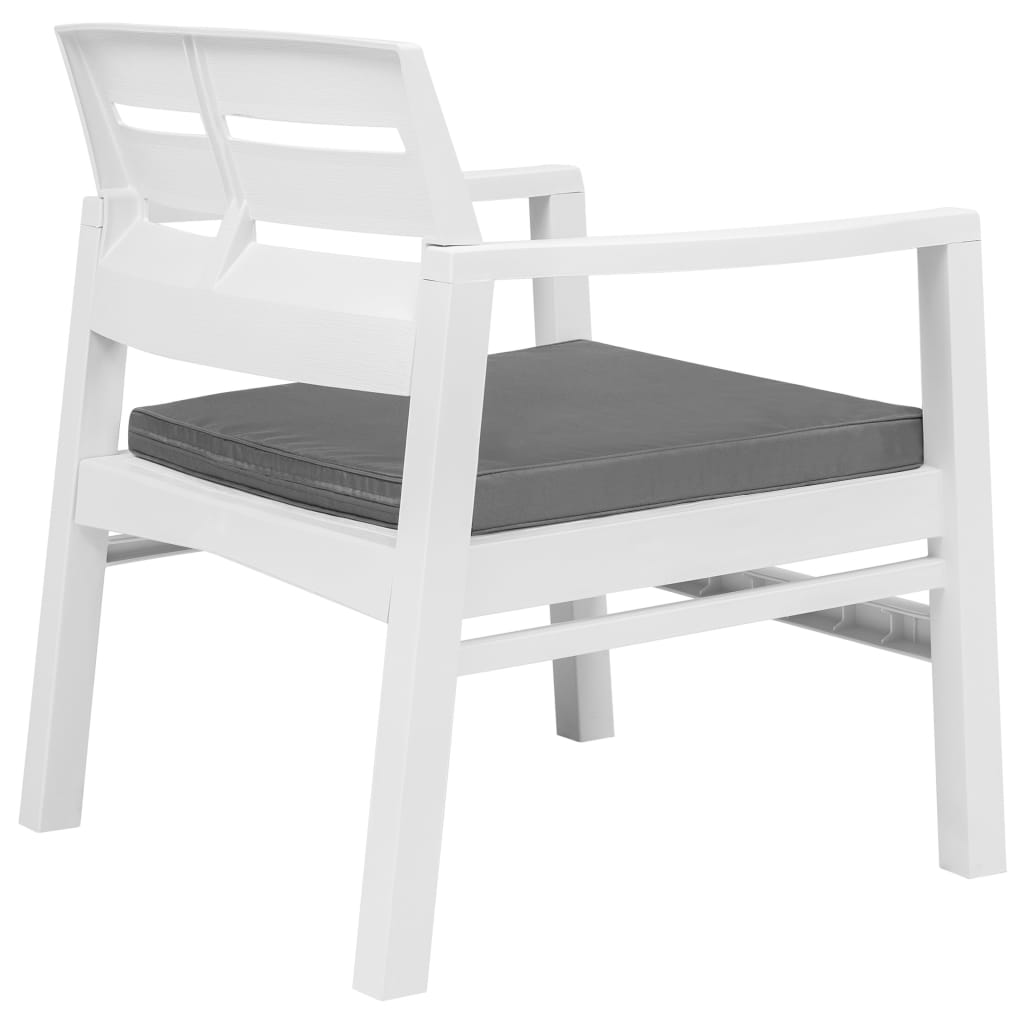 -Delige Loungeset Kunststof Wit