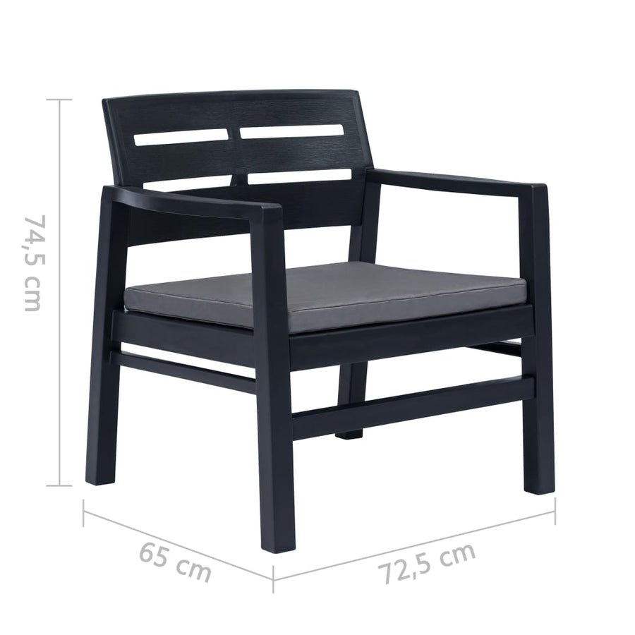 Loungeset Kunststof Antraciet