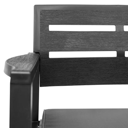 Tuinbank 2-Zits Met Kussens 133 Cm Kunststof Antraciet