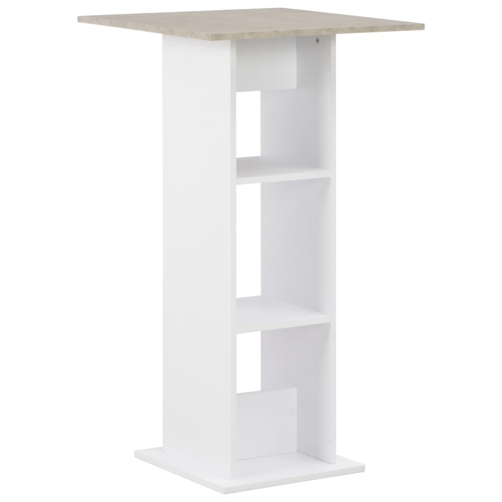 Bartafel 60X60X0 Cm Wit En Betonkleurig Betongrijs