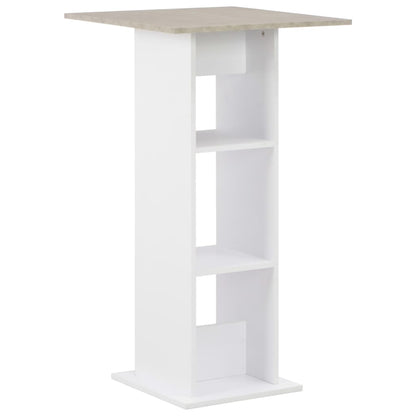 Bartafel 60X60X0 Cm Wit En Betonkleurig Betongrijs