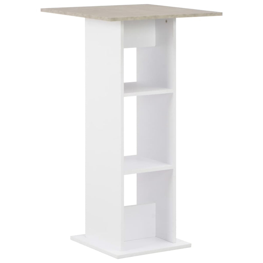 Bartafel 60X60X0 Cm Wit En Betonkleurig Betongrijs