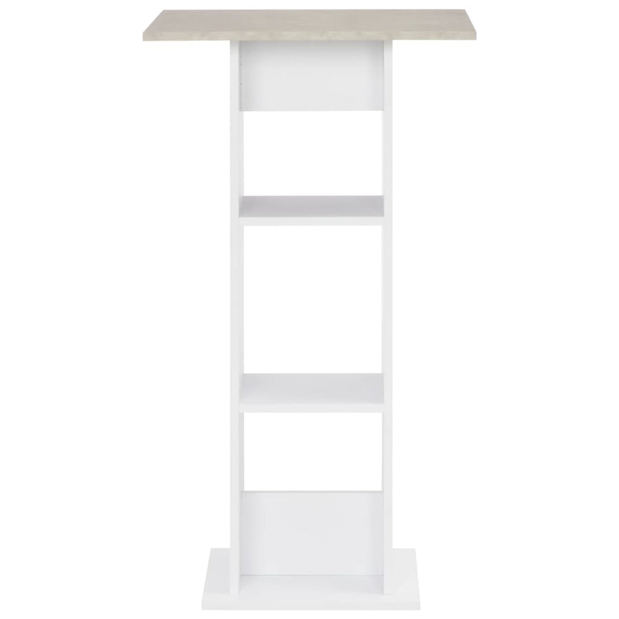 Bartafel 60X60X0 Cm Wit En Betonkleurig Betongrijs