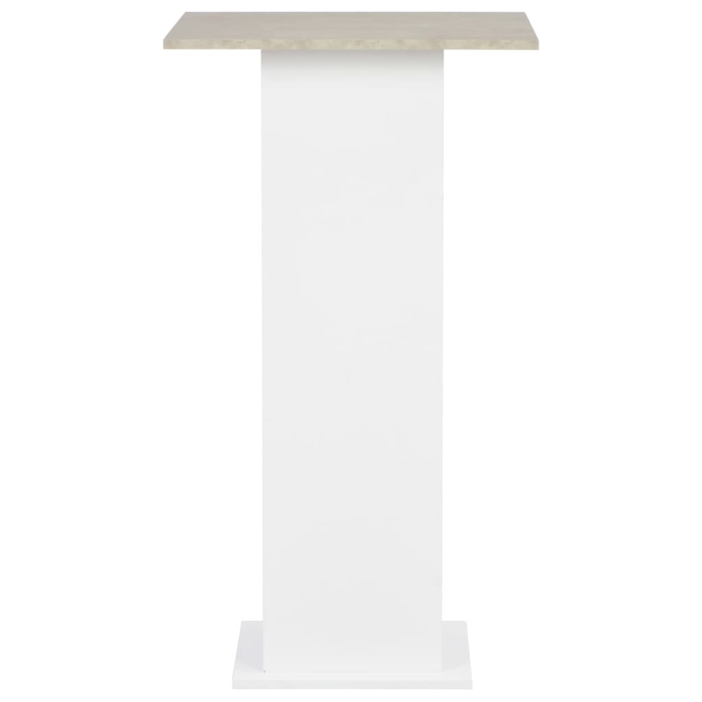 Bartafel 60X60X0 Cm Wit En Betonkleurig Betongrijs
