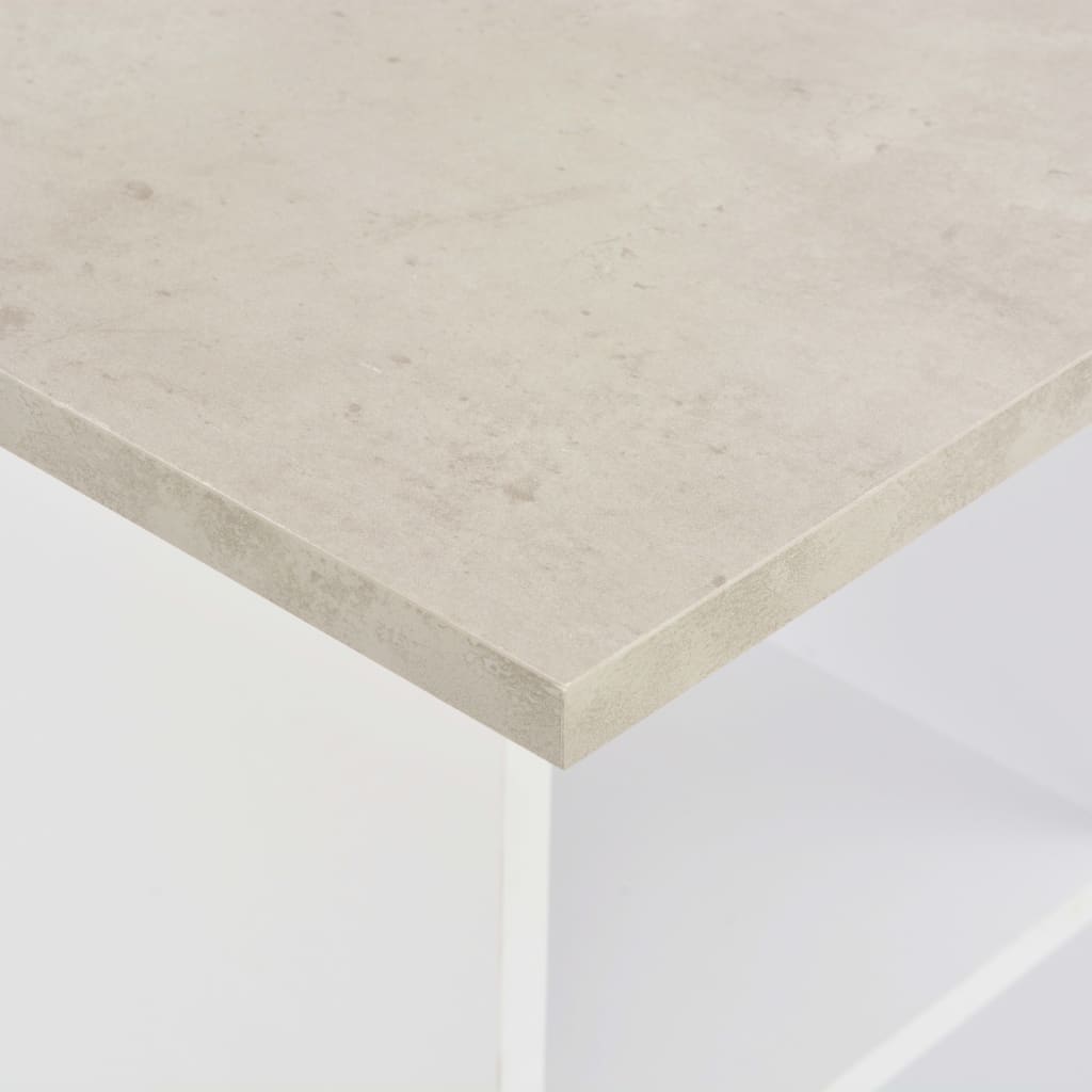 Bartafel 60X60X0 Cm Wit En Betonkleurig Betongrijs