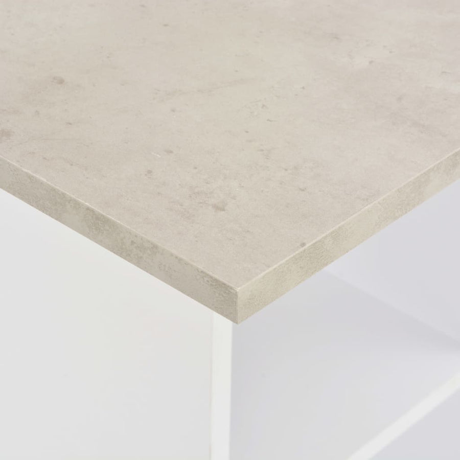Bartafel 60X60X0 Cm Wit En Betonkleurig Betongrijs