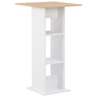Bar table 60x60x110 cm white and Sonoma oak