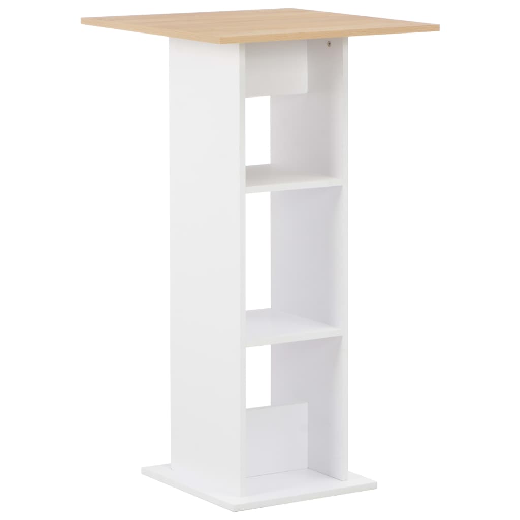 Bartafel 60X60X0 Cm En Sonoma Eikenkleurig Wit en bruin