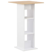 Bartafel 60x60x110 cm wit sonoma eiken