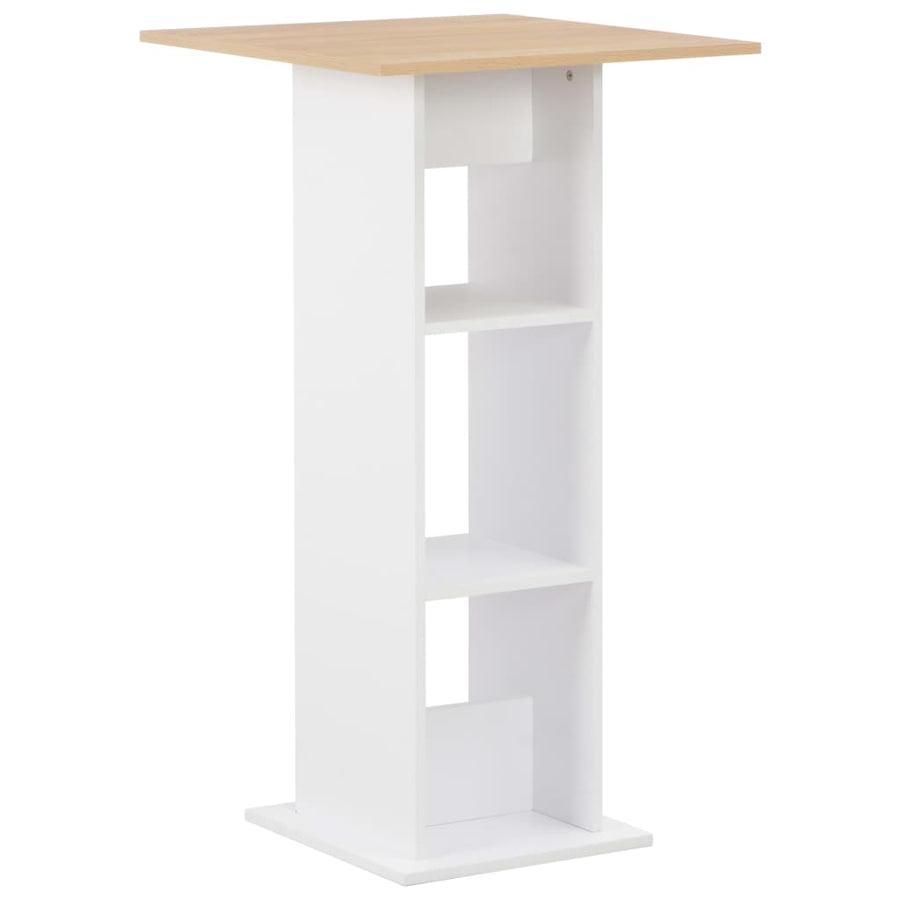Bartafel 60X60X0 Cm En Sonoma Eikenkleurig Wit en bruin