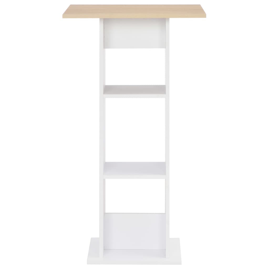 Bartafel 60X60X0 Cm En Sonoma Eikenkleurig Wit en bruin